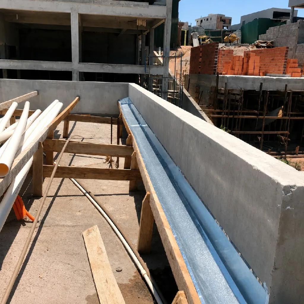 Calha embutida em obra